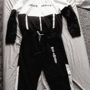 Men's Black and White Suit